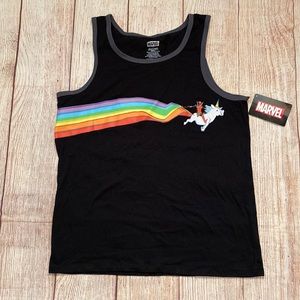 🆕 MARVEL Deadpool Rainbow Unicorn Tank - Large